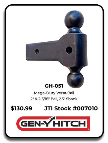 Gen-Y GH-051 Versa-Ball Replacement Hitch Ball 2.5" Shank in Bedford Ohio near Cleveland
