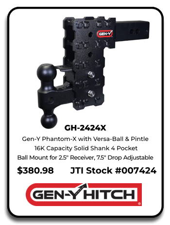 Gen-Y GH-2424X Phantom-X 4 Pocket 7.5" Drop Ball Mount for 2.5" Receiver