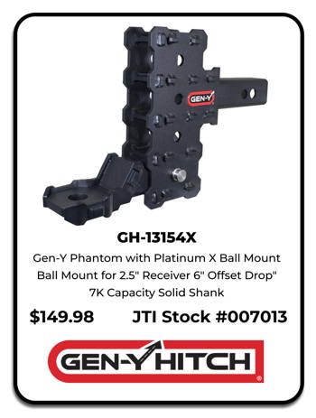Gen-Y GH-13154 Phantom with Platinum X Ball Mount for 2.5" receiver 7k Capacity Solid Shank