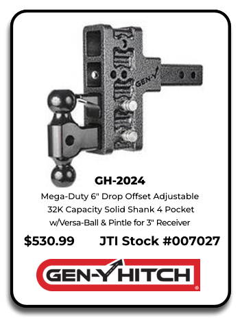 GH-2024 Gen-Y 6" drop offset adjustable 32k Capacity Solid Shank 4 Pocket drop hitch ball mount with…