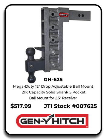 Gen-Y GH-625 12" Drop Adjustable 5 pocket Solid Shank Ball Mount with Versa-Ball in Ohio